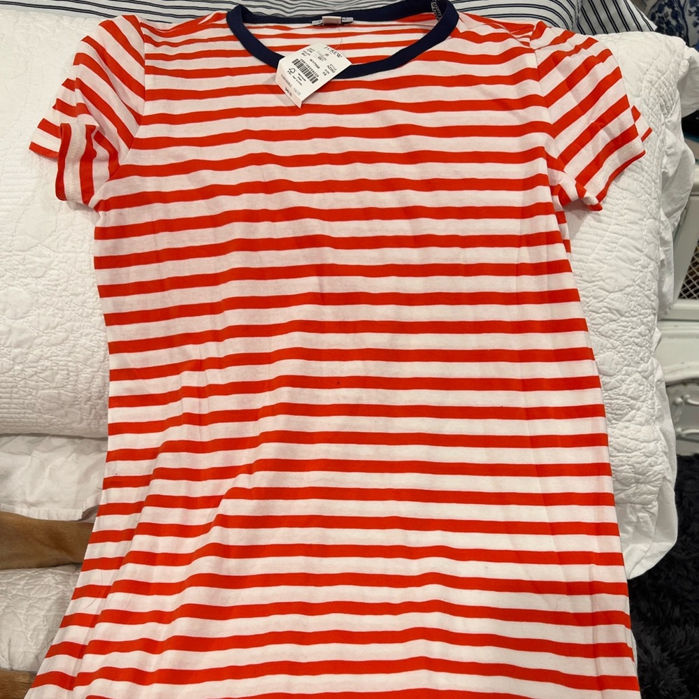 Striped jcrew factory t shirt dress NWT
